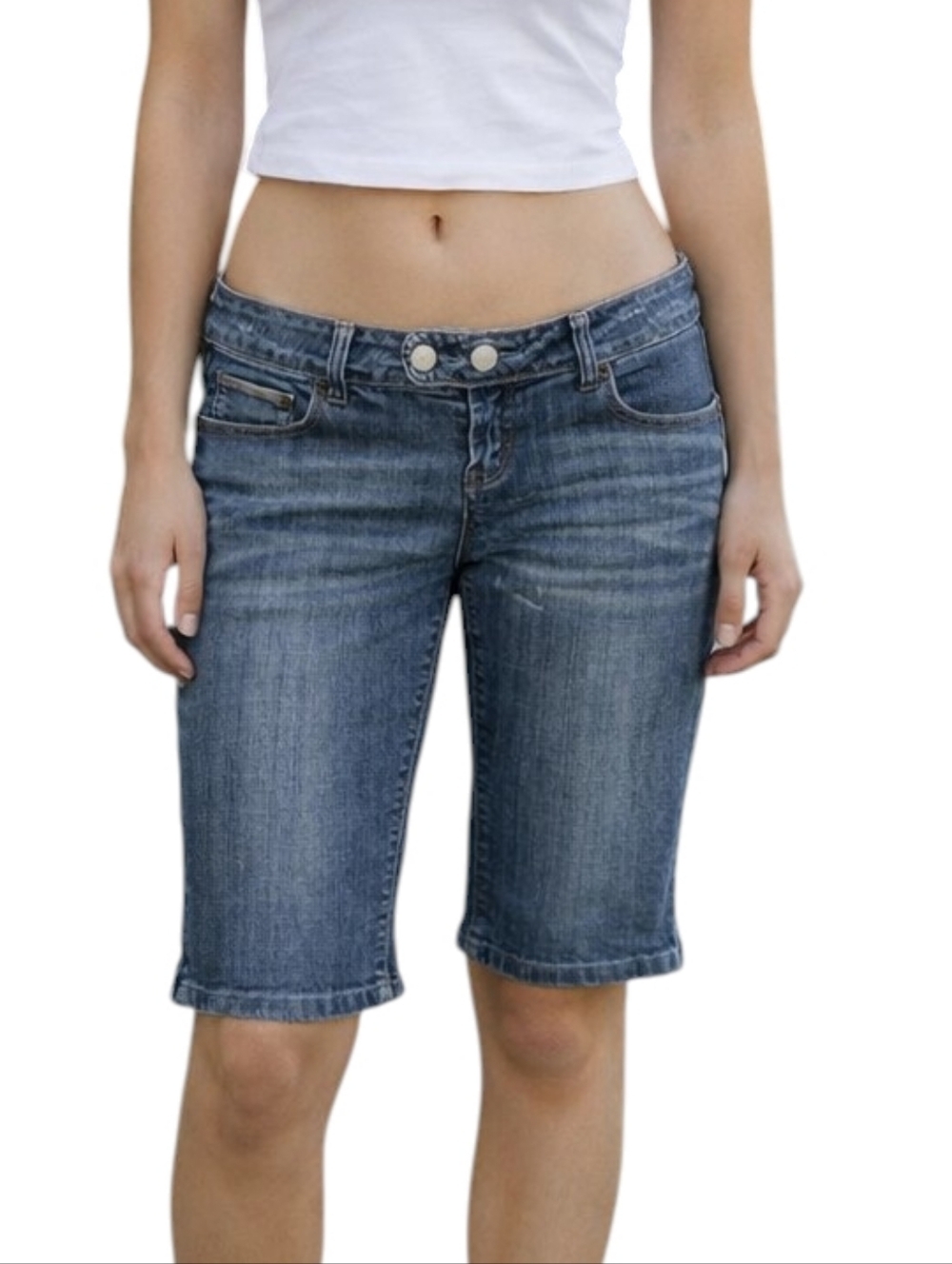 American Eagle Artist Bermuda Shorts Women 8 Low Rise Y2K